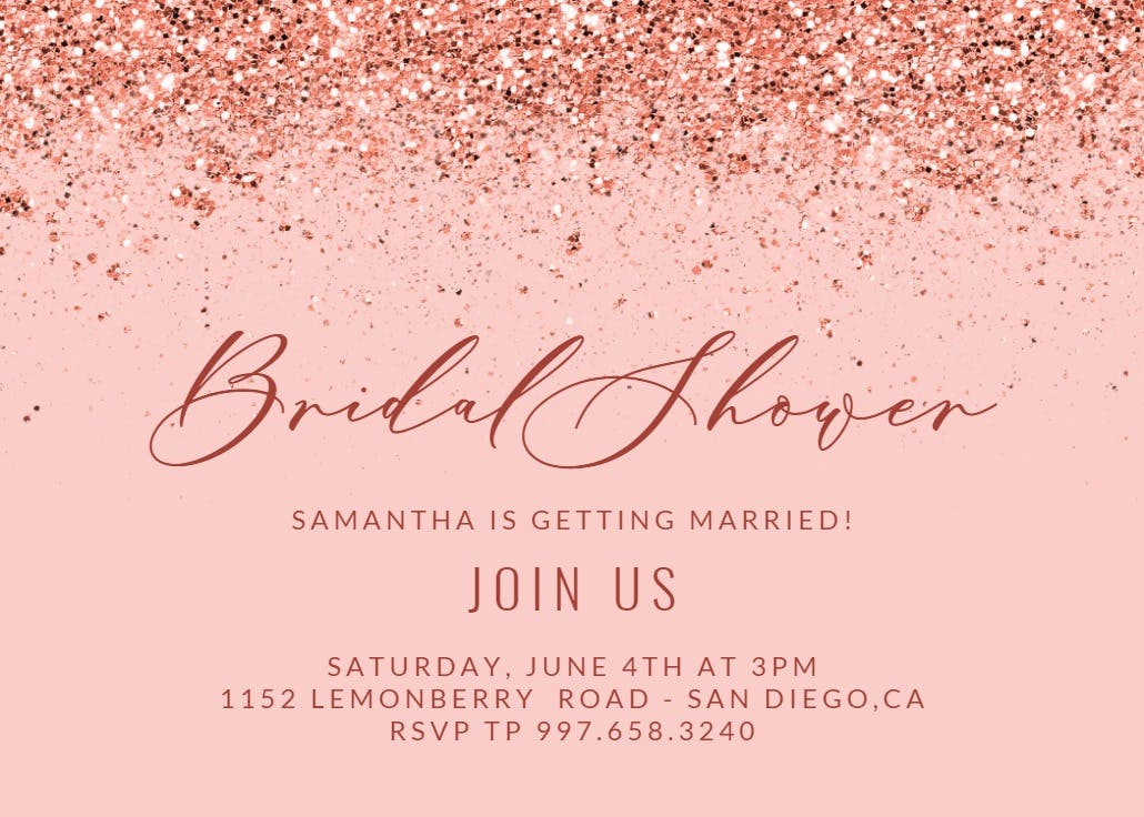 Glitter abstract - bridal shower invitation