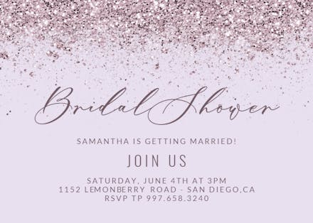 Glitter abstract - bridal shower invitation