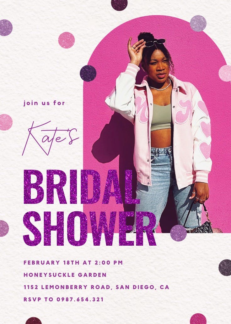 Glitter bridal bliss - bridal shower invitation