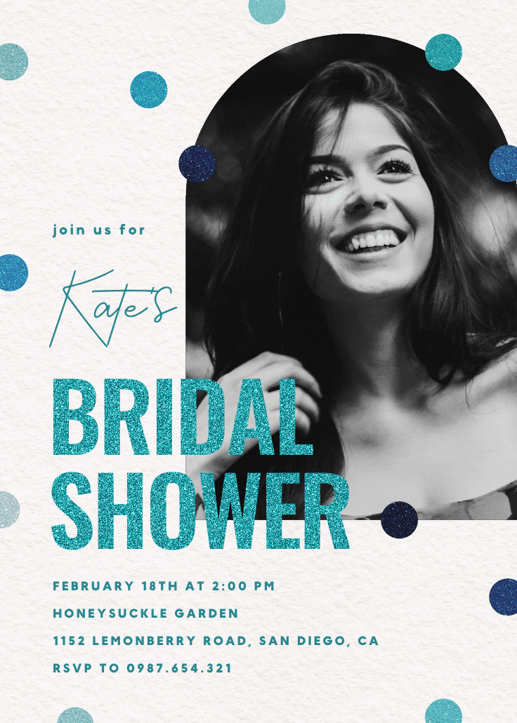 Glitter bridal bliss - bridal shower invitation