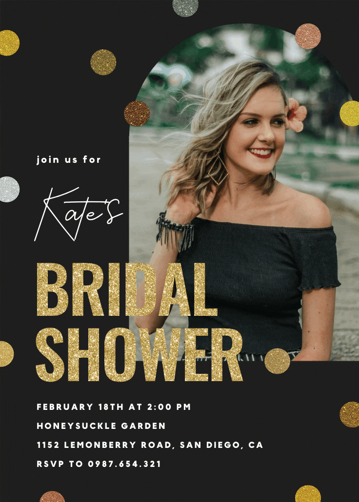 Glitter bridal bliss - bridal shower invitation