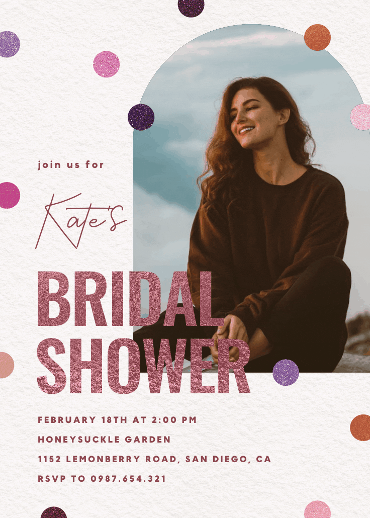 Glitter bridal bliss - bridal shower invitation