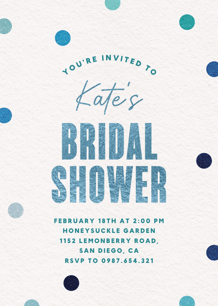 Glitter bridal joy - bridal shower invitation