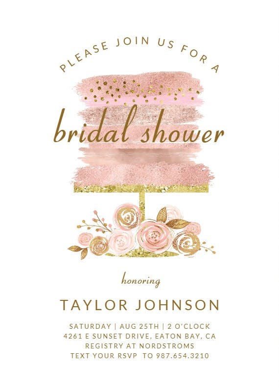 Glitter cake - bridal shower invitation