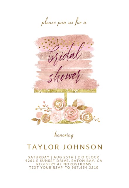 Glitter Cake - Bridal Shower Invitation