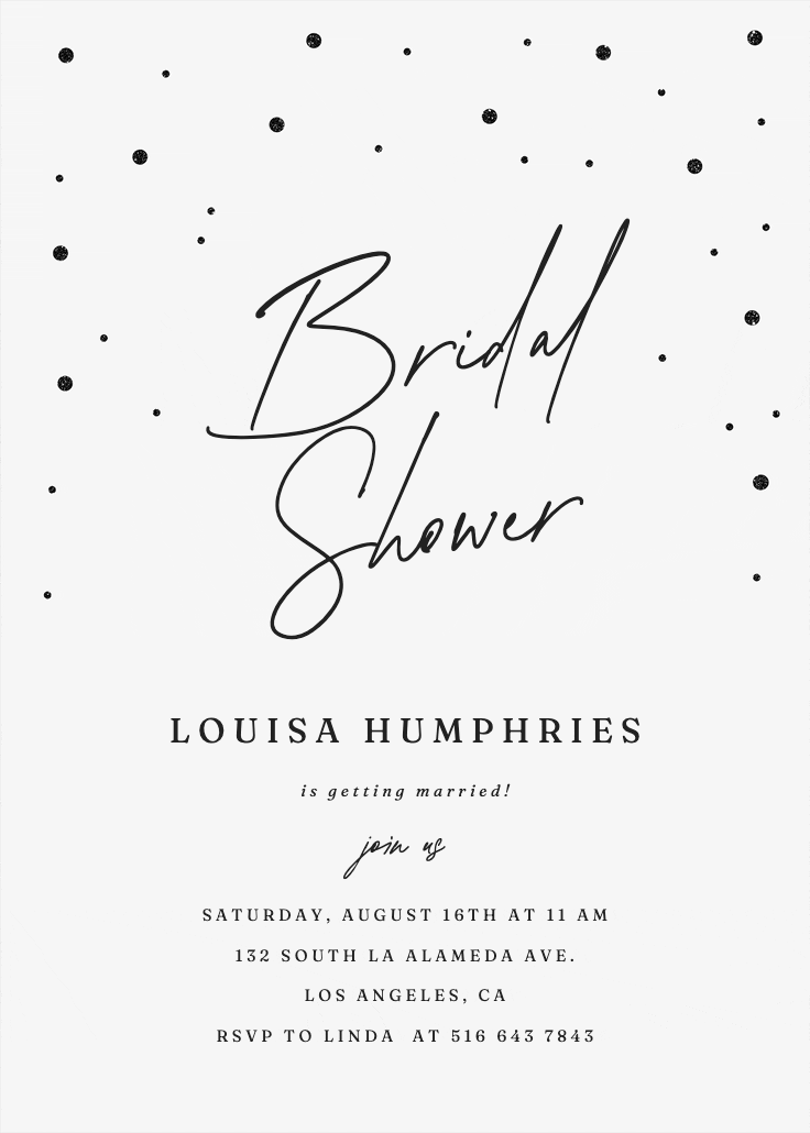 Golden flakes - bridal shower invitation