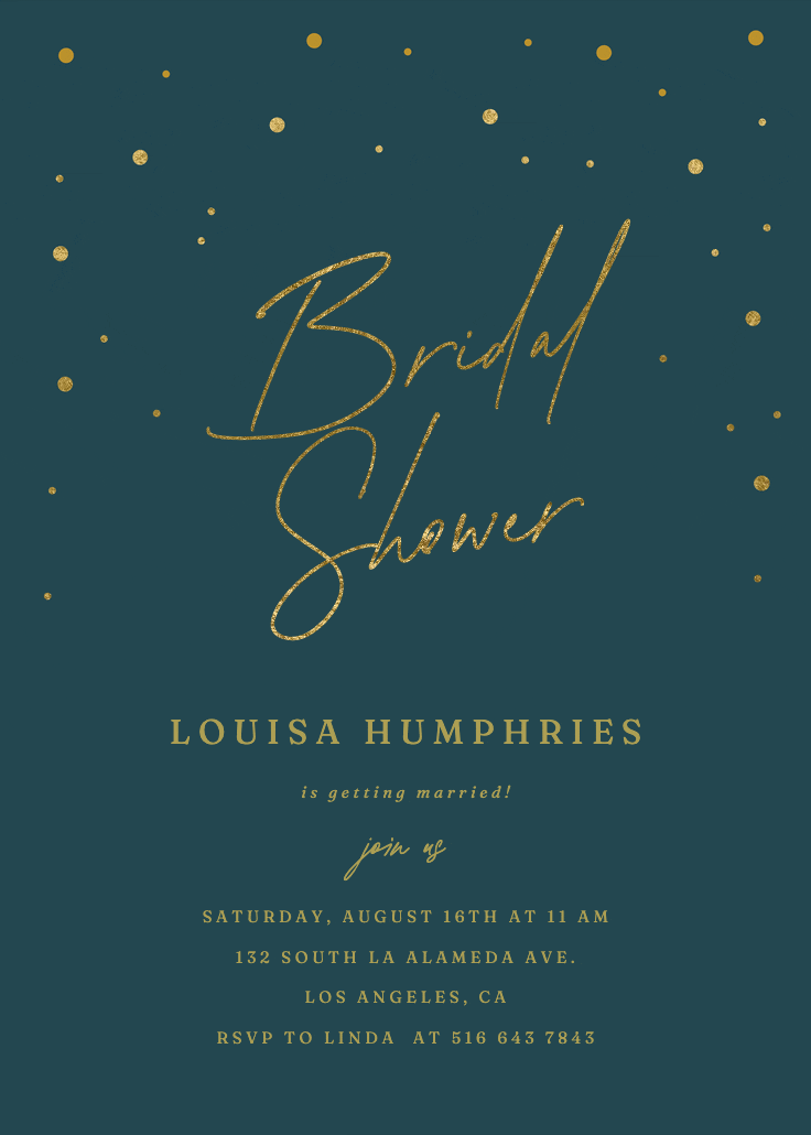 Golden flakes - bridal shower invitation
