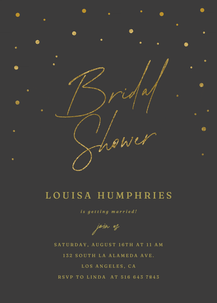 Golden flakes - bridal shower invitation