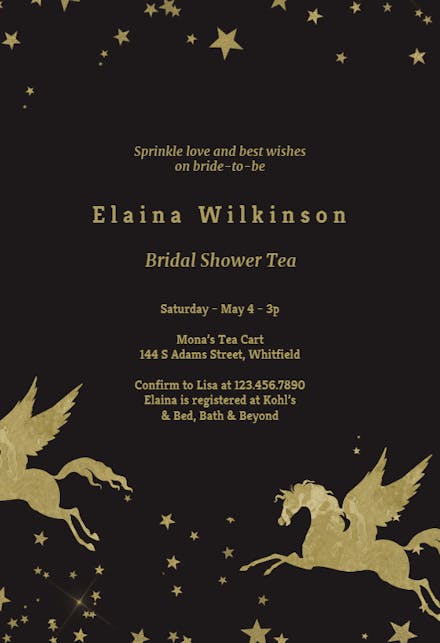 Golden Unicorn - Bridal Shower Invitation