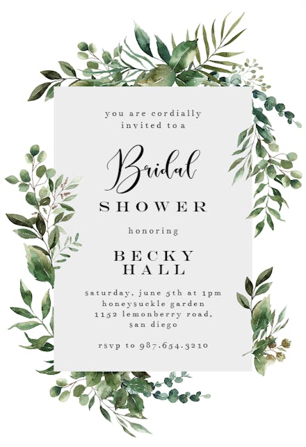 Bridal Shower Invitation Templates Free Greetings Island
