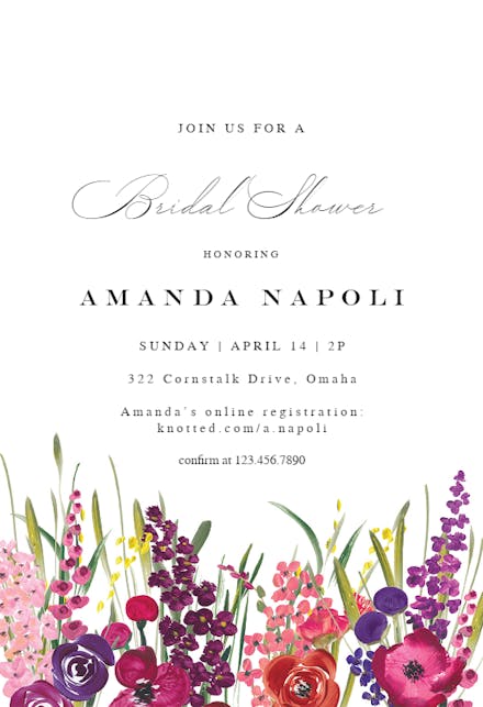 Hand Painted Floral - Bridal Shower Invitation