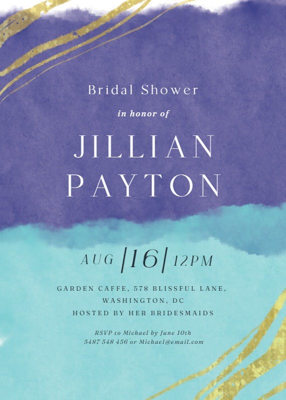 Happy color strokes - bridal shower invitation