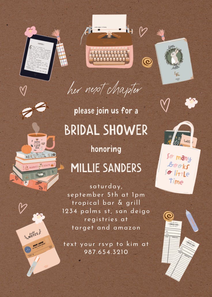 Her next chapter - bridal shower invitation