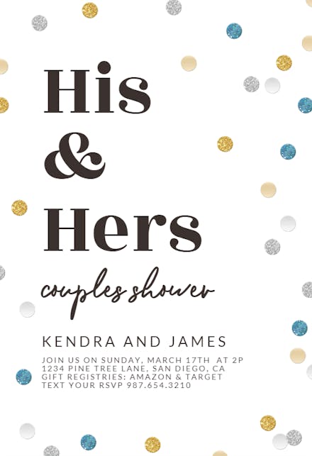 His and Hers - Bridal Shower Invitation