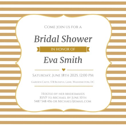 Horizontals with medallion - bridal shower invitation