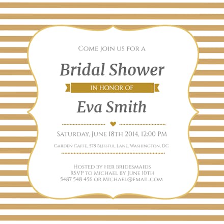 Horizontals with Medallion - Bridal Shower Invitation