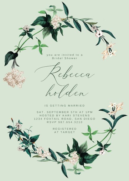 Hydrangea - bridal shower invitation