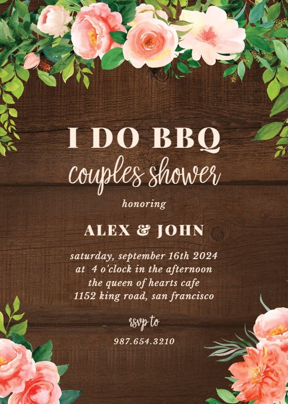 I do bbq -  invitación para bridal shower