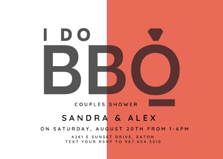 I do bbq - bridal shower invitation