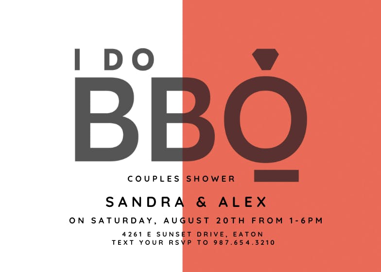 I do bbq - bridal shower invitation
