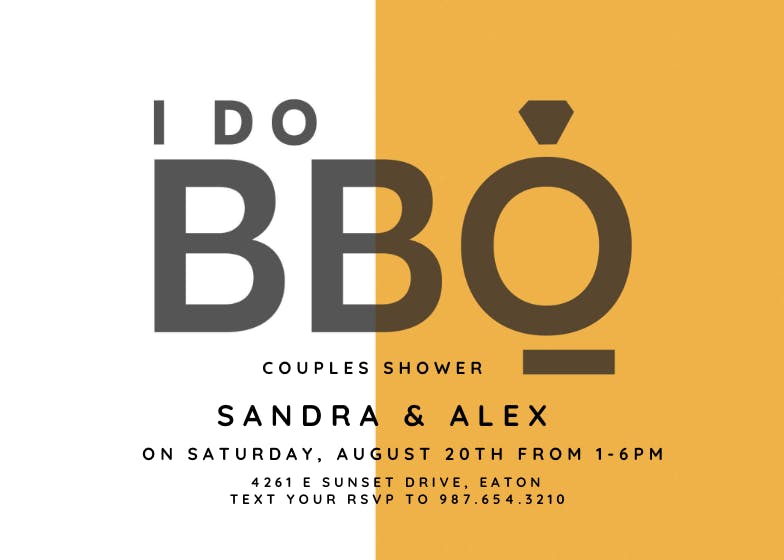 I do bbq -  invitación para bridal shower