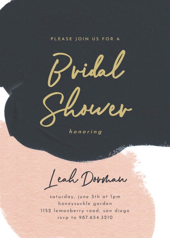Imaginary abstract blush - bridal shower invitation