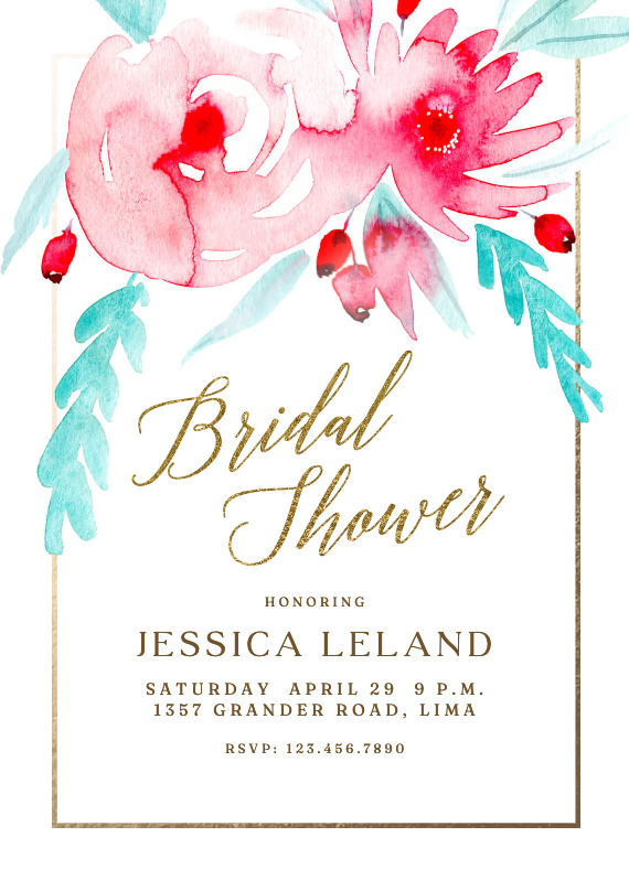 In bloom - Bridal Shower Invitation Template (Free) | Greetings Island