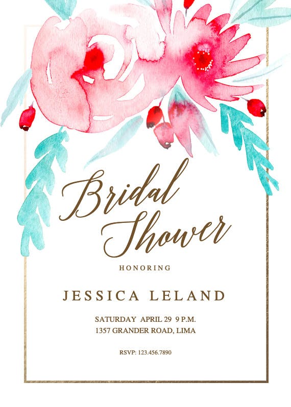 In bloom - bridal shower invitation