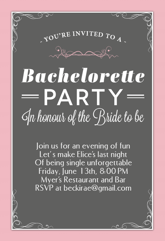 In Honour of The Bride - Bridal Shower Invitation Template (Free ...