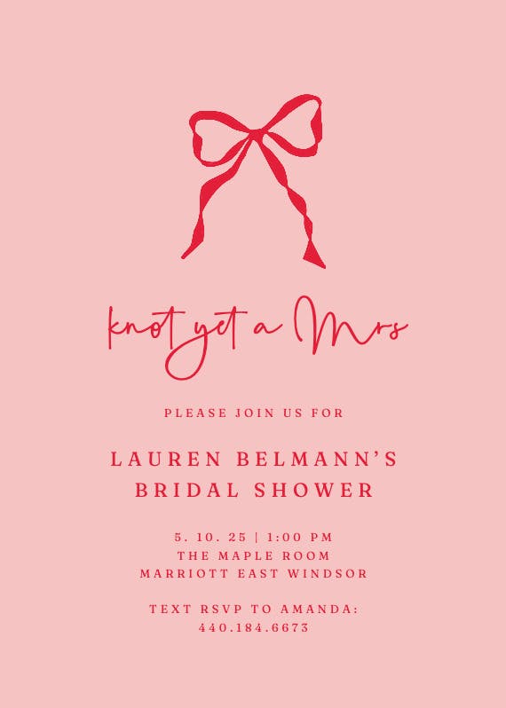 Knot yet but almost! - bridal shower invitation