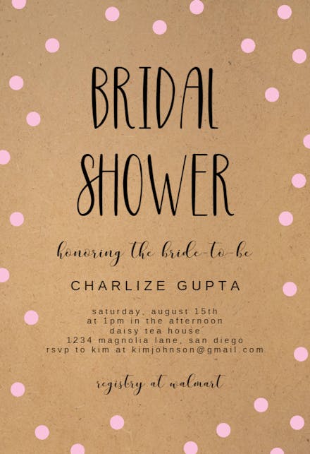 Kraft And Dots - Bridal Shower Invitation Template (Free) | Greetings ...