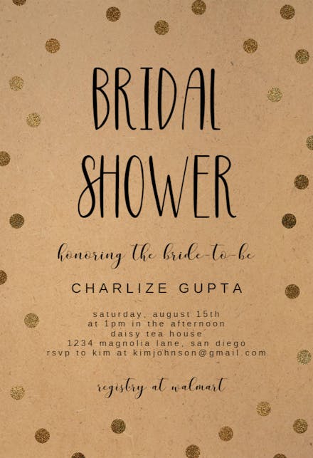 Kraft And Dots - Bridal Shower Invitation Template (Free) | Greetings ...