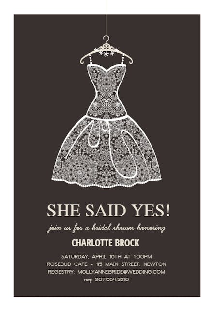 Lacey Dress - Bridal Shower Invitation