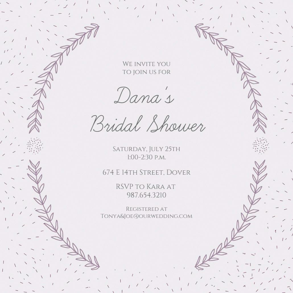 Laurel arcs - bridal shower invitation
