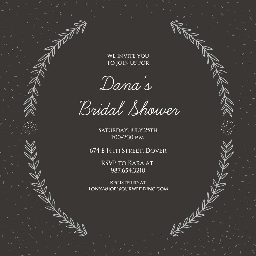 Laurel arcs - bridal shower invitation