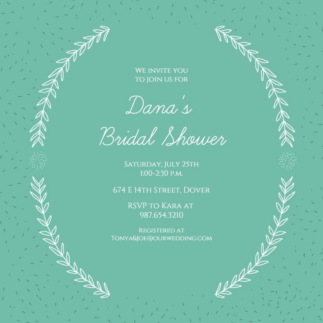 Laurel arcs - bridal shower invitation