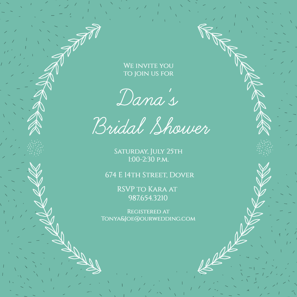 Side by Side Gold Bridal Shower Invitation Template (Free