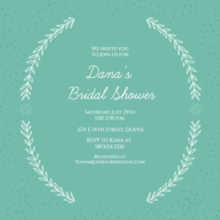 Laurel arcs - bridal shower invitation