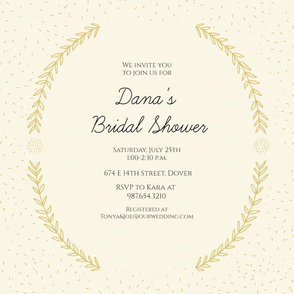 Laurel arcs -  invitación para bridal shower
