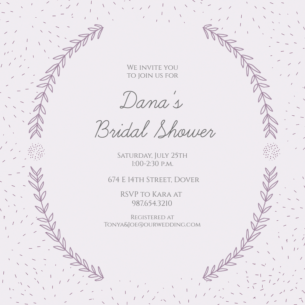 Side by Side Gold Bridal Shower Invitation Template (Free