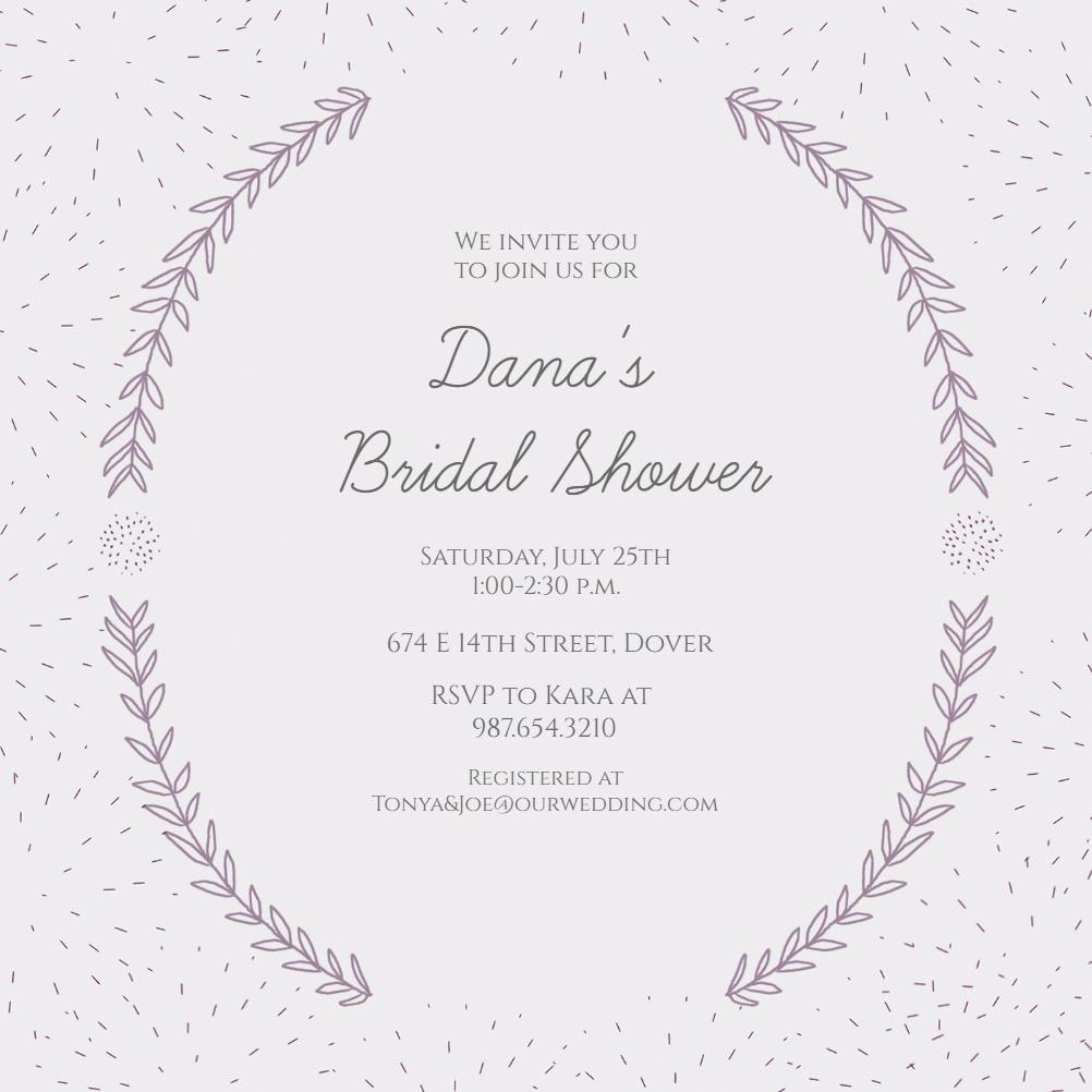Laurel arcs - bridal shower invitation