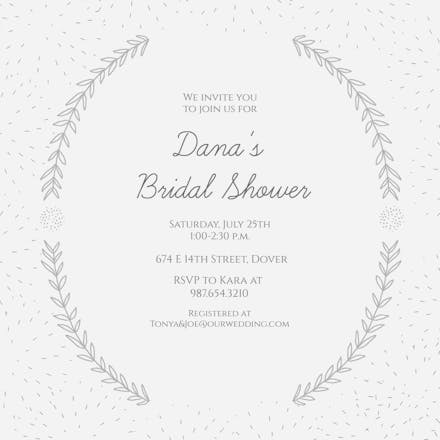 Laurel arcs - bridal shower invitation