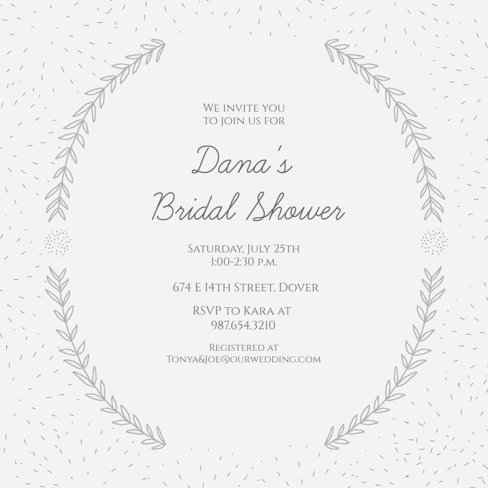 Laurel arcs - bridal shower invitation