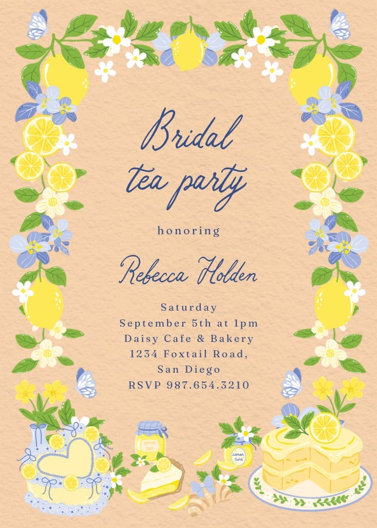 Lemons, ladies! - invitación para bridal shower