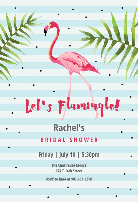 Let's flamingle -  invitación para bridal shower