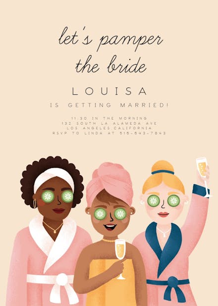 Let's pamper the bride - bridal shower invitation