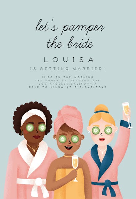 Let's pamper the bride - Bridal Shower Invitation
