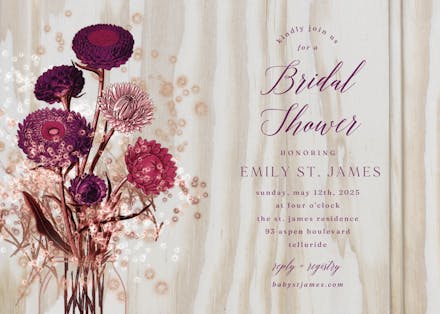 Light wood - bridal shower invitation