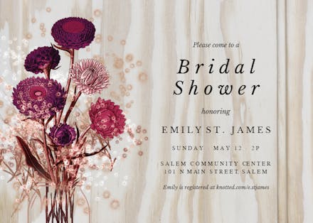 Light wood - Bridal Shower Invitation