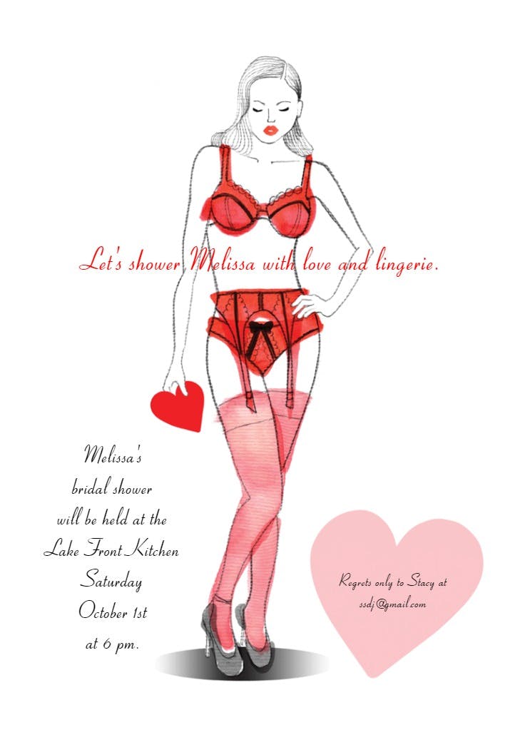 Love and lingerie - bridal shower invitation